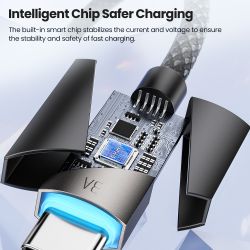 Toocki 3Pack 3A Kabel USB typu C z automatycznym wyłączaniem i szybkim ładowaniem typu C do iPhone'a 17 16 Smausng Xiaomi Huawei