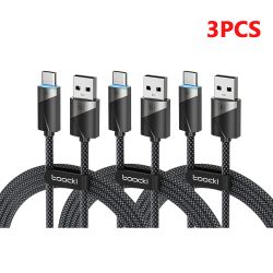 Toocki 3Pack 3A Kabel USB typu C z automatycznym wyłączaniem i szybkim ładowaniem typu C do iPhone'a 17 16 Smausng Xiaomi Huawei