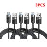 Toocki 3Pack 3A Kabel USB typu C z automatycznym wyłączaniem i szybkim ładowaniem typu C do iPhone'a 17 16 Smausng Xiaomi Huawei