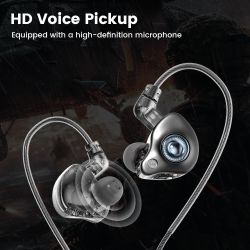 Tai nghe có dây Toocki TE26 Dynamic, âm thanh nổi HiFi, âm trầm mạnh mẽ, khử tiếng ồn, tai nghe thể thao, dây cáp có thể tháo rờ