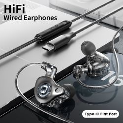 Tai nghe có dây Toocki TE26 Dynamic, âm thanh nổi HiFi, âm trầm mạnh mẽ, khử tiếng ồn, tai nghe thể thao, dây cáp có thể tháo rờ