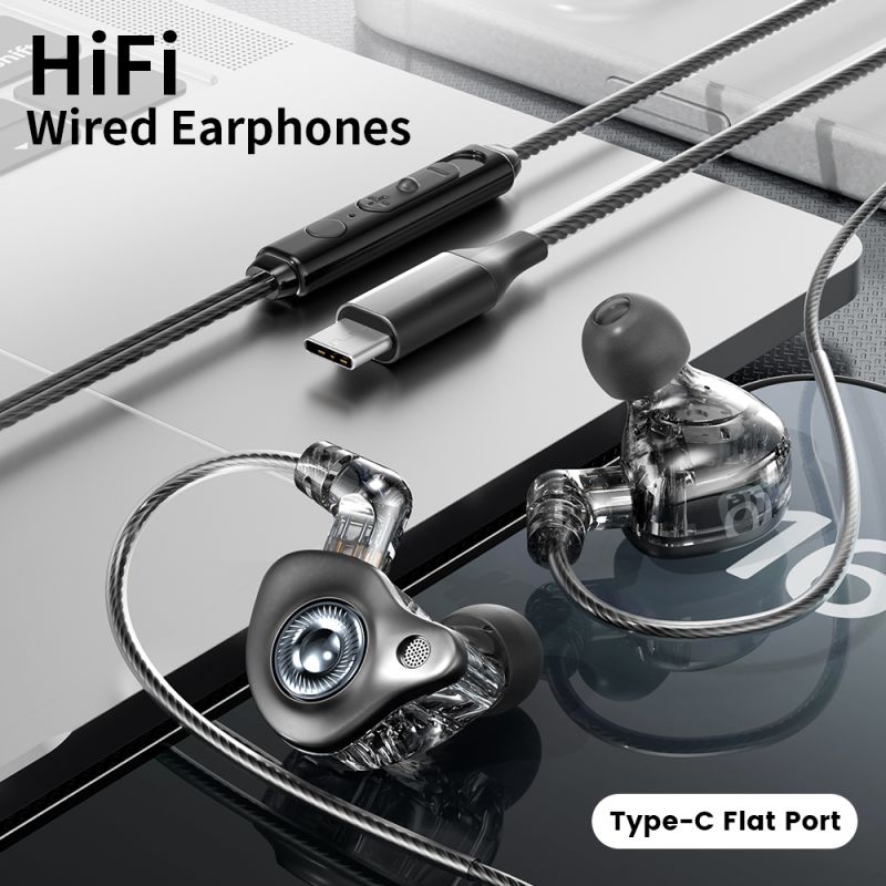 Tai nghe có dây Toocki TE26 Dynamic, âm thanh nổi HiFi, âm trầm mạnh mẽ, khử tiếng ồn, tai nghe thể thao, dây cáp có thể tháo rờ