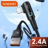 สาย USB Toocki 90 องศา สำหรับ iPhone 14 13 12 11 Pro Max Pro Max 8 7 Plus 2.4A สาย USB Lightning สำหรับ iPhone iPad สายเกมมิ่ง