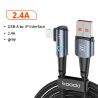 สาย USB Toocki 90 องศา สำหรับ iPhone 14 13 12 11 Pro Max Pro Max 8 7 Plus 2.4A สาย USB Lightning สำหรับ iPhone iPad สายเกมมิ่ง