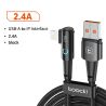 สาย USB Toocki 90 องศา สำหรับ iPhone 14 13 12 11 Pro Max Pro Max 8 7 Plus 2.4A สาย USB Lightning สำหรับ iPhone iPad สายเกมมิ่ง