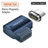 Adaptateur magnétique OTG Toocki USB Type-C vers Type-C, convertisseur de charge rapide magnétique 100 W pour iPhone, Xiaomi, On
