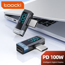 Bộ chuyển đổi USB C Toocki 100W OTG góc 90 độ, hỗ trợ màn hình kỹ thuật số, loại C sang loại C, tương thích với iPhone 16 15, La