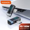 Bộ chuyển đổi USB C Toocki 100W OTG góc 90 độ, hỗ trợ màn hình kỹ thuật số, loại C sang loại C, tương thích với iPhone 16 15, La