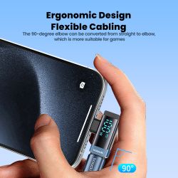 Bộ chuyển đổi USB C Toocki 100W OTG góc 90 độ, hỗ trợ màn hình kỹ thuật số, loại C sang loại C, tương thích với iPhone 16 15, La