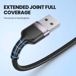 Зарядний кабель Toocki 100W 3 в 1 USB Cale Micro USB Type-C з підсвічуванням для iPhone 15 14 Samsung Galaxy S24 S23 Xiaomi Huaw