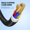 Зарядний кабель Toocki 100W 3 в 1 USB Cale Micro USB Type-C з підсвічуванням для iPhone 15 14 Samsung Galaxy S24 S23 Xiaomi Huaw