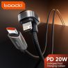 Cáp USB C sang Lightning 180 độ Toocki dành cho iPhone 14 13 12 Pro Max, hỗ trợ sạc nhanh PD 20W, góc 90 độ, lý tưởng cho chơi g