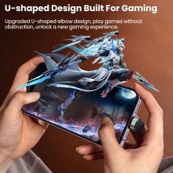 Cáp USB C sang Lightning 180 độ Toocki dành cho iPhone 14 13 12 Pro Max, hỗ trợ sạc nhanh PD 20W, góc 90 độ, lý tưởng cho chơi g