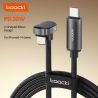 Cáp USB C sang Lightning 180 độ Toocki dành cho iPhone 14 13 12 Pro Max, hỗ trợ sạc nhanh PD 20W, góc 90 độ, lý tưởng cho chơi g