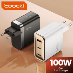 Toocki 100W GaN-Ladegerät USB Typ C PD3.0 QC4.0 PPS SFC2.0 Schnellladen für iPhone 17, 16, 15 Pro Max, Samsung S25, MacBook und 