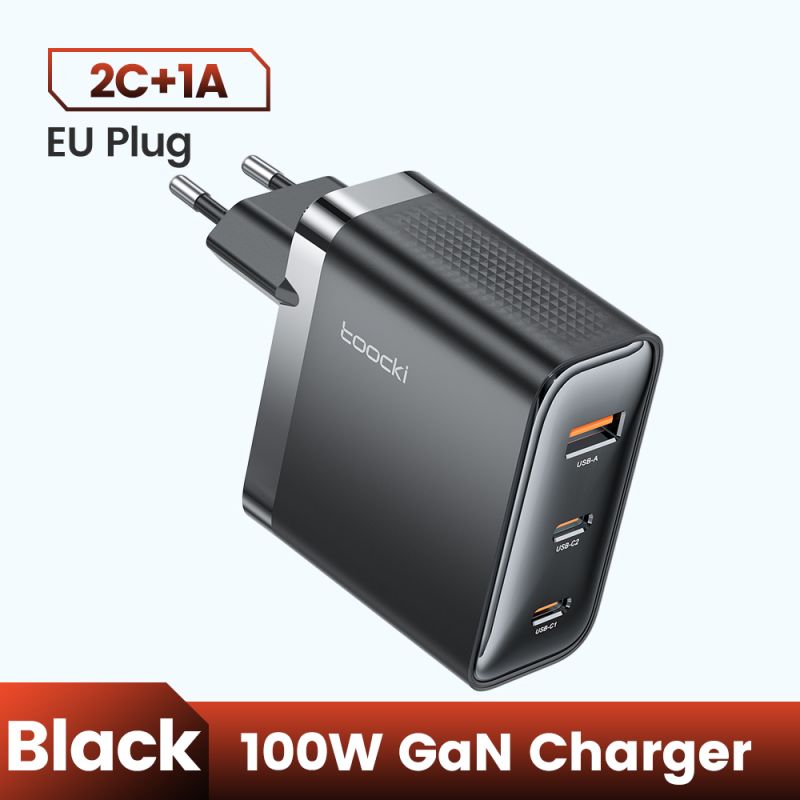 Toocki 100W GaN-Ladegerät USB Typ C PD3.0 QC4.0 PPS SFC2.0 Schnellladen für iPhone 17, 16, 15 Pro Max, Samsung S25, MacBook und 