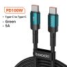 Toocki 100W Type C To Type C Cable USB C PD 5A Fast Charging Charger Cord for Xiaomi POCO F4 F3 Samsung Redmi Macbook 3M Cable