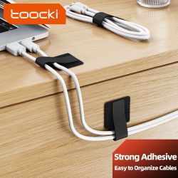 Toocki 5/10/20 chiếc Bộ cuộn cáp tổ chức có keo dính cho tai nghe, chuột, bàn phím, cáp sạc, dây buộc cáp tái sử dụng có móc