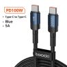 Toocki 100W Type C To Type C Cable USB C PD 5A Fast Charging Charger Cord for Xiaomi POCO F4 F3 Samsung Redmi Macbook 3M Cable