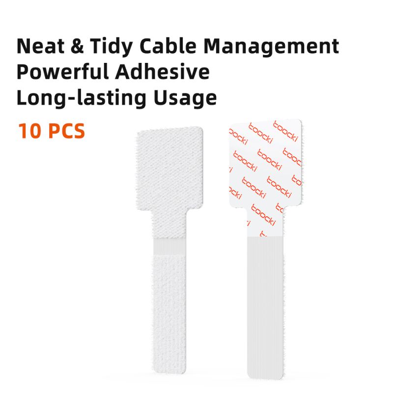 Toocki 5/10/20 chiếc Bộ cuộn cáp tổ chức có keo dính cho tai nghe, chuột, bàn phím, cáp sạc, dây buộc cáp tái sử dụng có móc