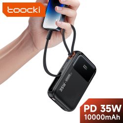 Toocki 35W PowerBank 10000mAh QC PD 3.0 PPS 25W Szybkie ładowanie Wbudowany kabel Power Bank do iPhone'a 16 15 14 Samsunga Xiaom