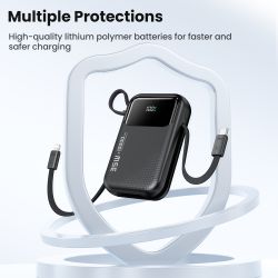 Toocki 35W PowerBank 10000mAh QC PD 3.0 PPS 25W Szybkie ładowanie Wbudowany kabel Power Bank do iPhone'a 16 15 14 Samsunga Xiaom