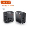 Bộ chuyển đổi nguồn du lịch đa năng Toocki GaN 65W toàn cầu với 2 cổng Type-C, 2 cổng USB và 1 ổ cắm AC, hỗ trợ sạc nhanh (EU/US
