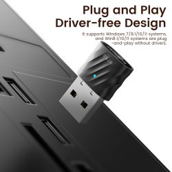Bộ chuyển đổi Bluetooth Toocki, USB Bluetooth 6.0 cho PC Laptop Windows 11/8.1/7, Chuột, Bàn phím, Bộ thu và phát âm thanh Bluet