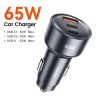 Ładowarka samochodowa Toocki 65W PD 35W Szybkie ładowanie dla iPhone'a 16 15 14 Samsunga S24 AFC USB C Ładowarka samochodowa do 