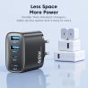 Toocki 40W GaN Schnellladegerät QC4.0 PD3.0 AFC SCP 4-Port USB Typ C Ladegerät für iPhone 16, 15, 14, Samsung S25, S24, Xiaomi, 