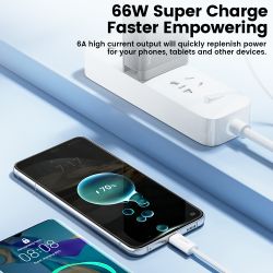 toocki 6A USB C Cable for Huawei P60 P50 Mate40 Honor Xiaomi Samsung Realme POCO X3 100W Fast Charging Type C Cable Data Wire