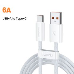 Cáp USB C 6A Toocki dành cho Huawei P60 P50 Mate40 Honor Xiaomi Samsung Realme POCO X3, sạc nhanh 100W, cáp dữ liệu Type C.