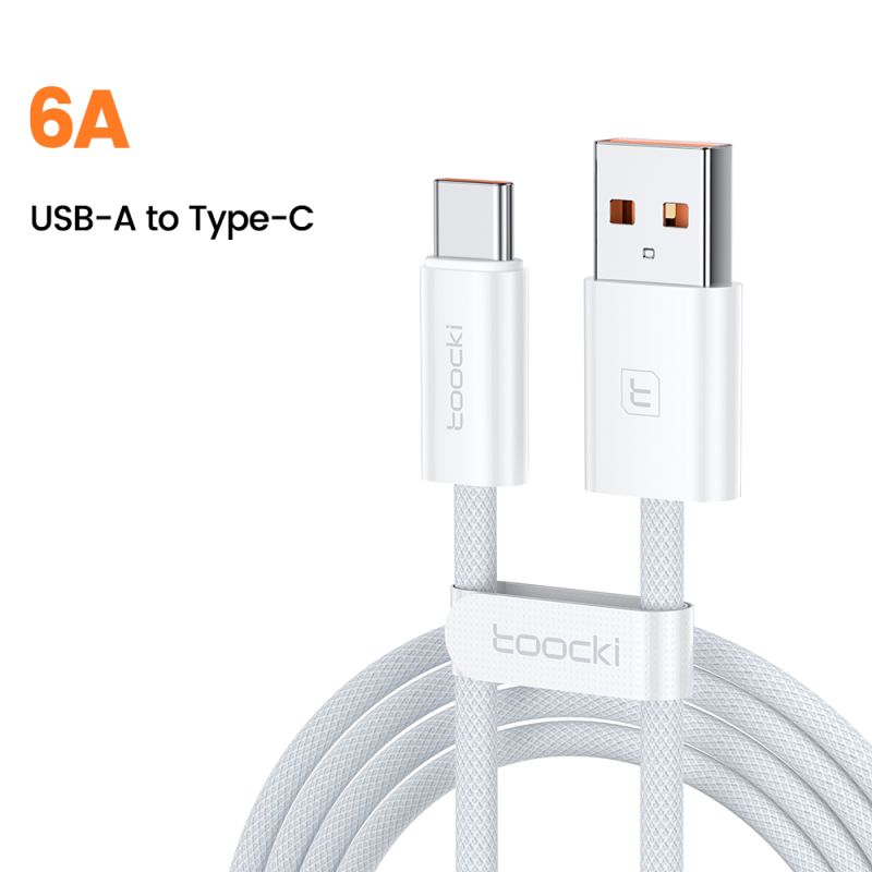 toocki 6A USB C Cable for Huawei P60 P50 Mate40 Honor Xiaomi Samsung Realme POCO X3 100W Fast Charging Type C Cable Data Wire