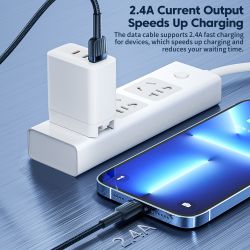 Toocki USB-Kabel für iPhone 14, 13, 12, 11 Pro Max, XR, XS, 2,4 A Schnellladekabel, Lightning-Kabel für iPhone und iPad, Schnell