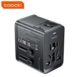 อะแดปเตอร์แปลงไฟสำหรับเดินทาง Toocki Universal Travel Adapter GaN 30W พร้อมพอร์ต USB-C 2 ช่อง และพอร์ต USB 1 ช่อง อะแดปเตอร์แปลง