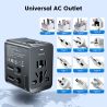 อะแดปเตอร์แปลงไฟสำหรับเดินทาง Toocki Universal Travel Adapter GaN 30W พร้อมพอร์ต USB-C 2 ช่อง และพอร์ต USB 1 ช่อง อะแดปเตอร์แปลง